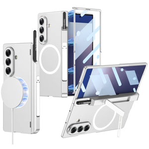 Magnetic Hinge Hidden Bracket All - included Case With Pen Box For Galaxy Z Fold 7/6/5/4/3