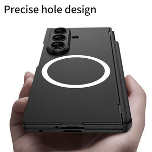 Magnetic Hinge Hidden Bracket All - included Case With Pen Box For Galaxy Z Fold 7/6/5/4/3