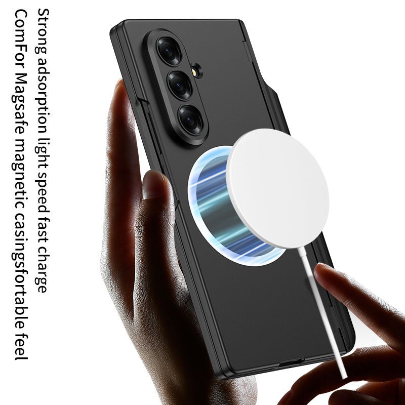 Magnetic Hinge Hidden Bracket All - included Case With Pen Box For Galaxy Z Fold 7/6/5/4/3