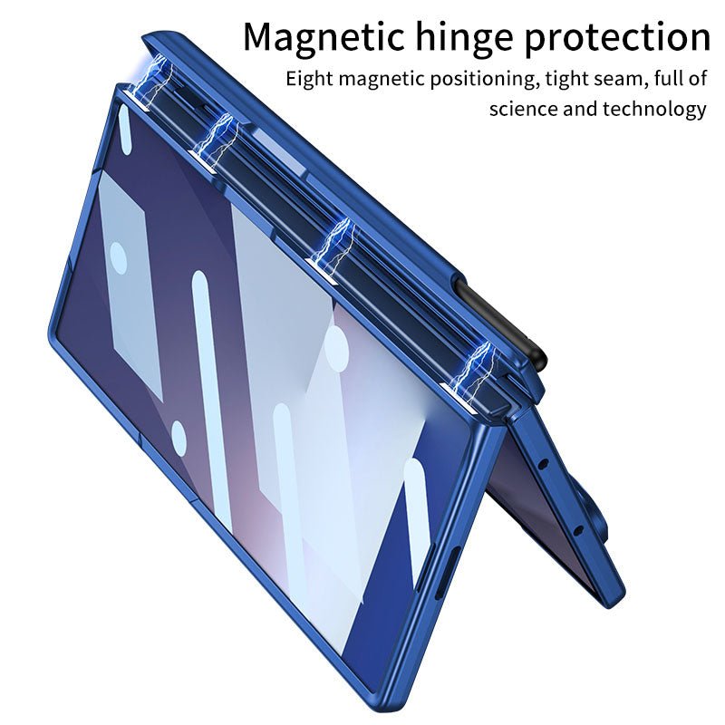 Magnetic Hinge Hidden Bracket All - included Case With Pen Box For Galaxy Z Fold 7/6/5/4/3