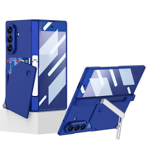 Magnetic Hinge Hidden Bracket All - included Phone Case With Card Holder For Galaxy Z Fold 7