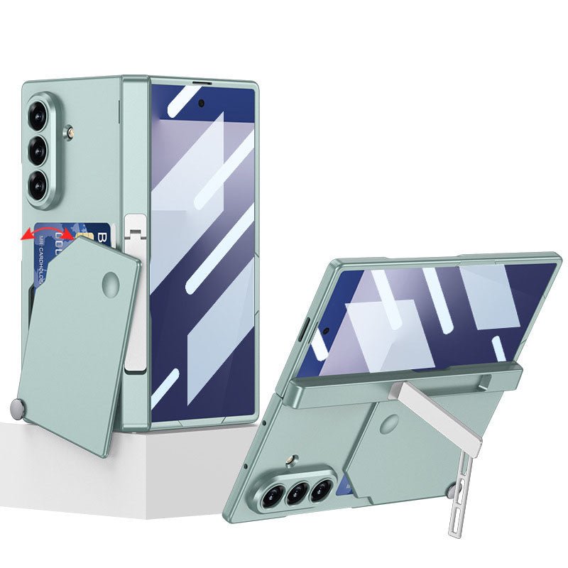 Magnetic Hinge Hidden Bracket All - included Phone Case With Card Holder For Galaxy Z Fold 7