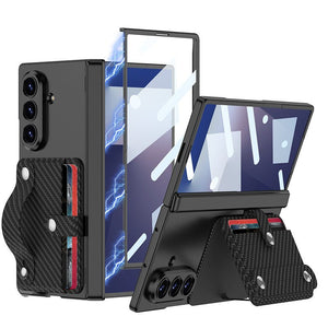 Magnetic Hinge Hidden Bracket All - included Phone Case With Wristband Card Holder For Galaxy Z Fold 7