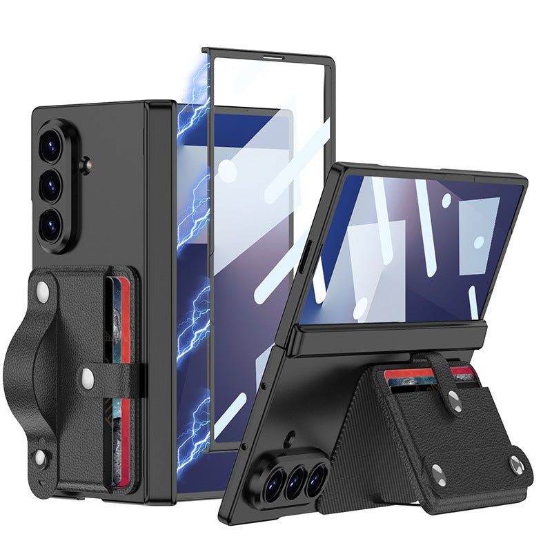 Magnetic Hinge Hidden Bracket All - included Phone Case With Wristband Card Holder For Galaxy Z Fold 7