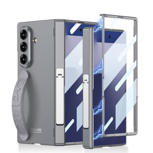 Magnetic Hinge Hidden Bracket All - included Phone Case With Wristband For Galaxy Z Fold 7