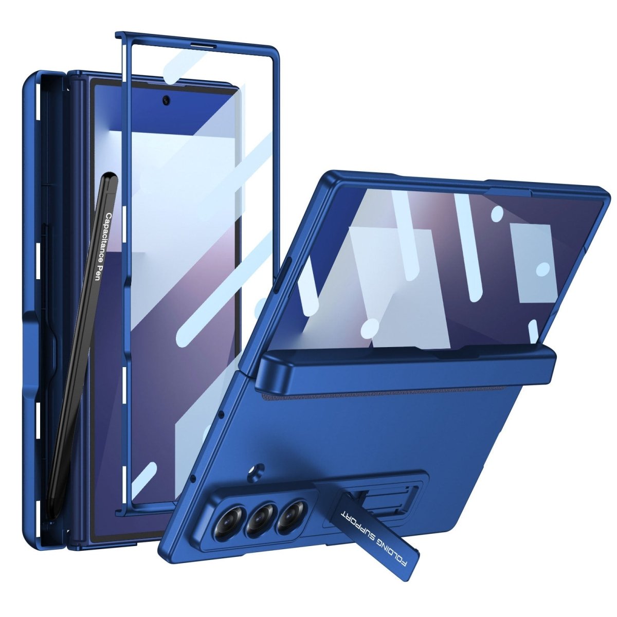 Magnetic Hinge Pen Box Protective Phone Case With Back Screen Glass For Galaxy Z Fold 7/6/5/4/3