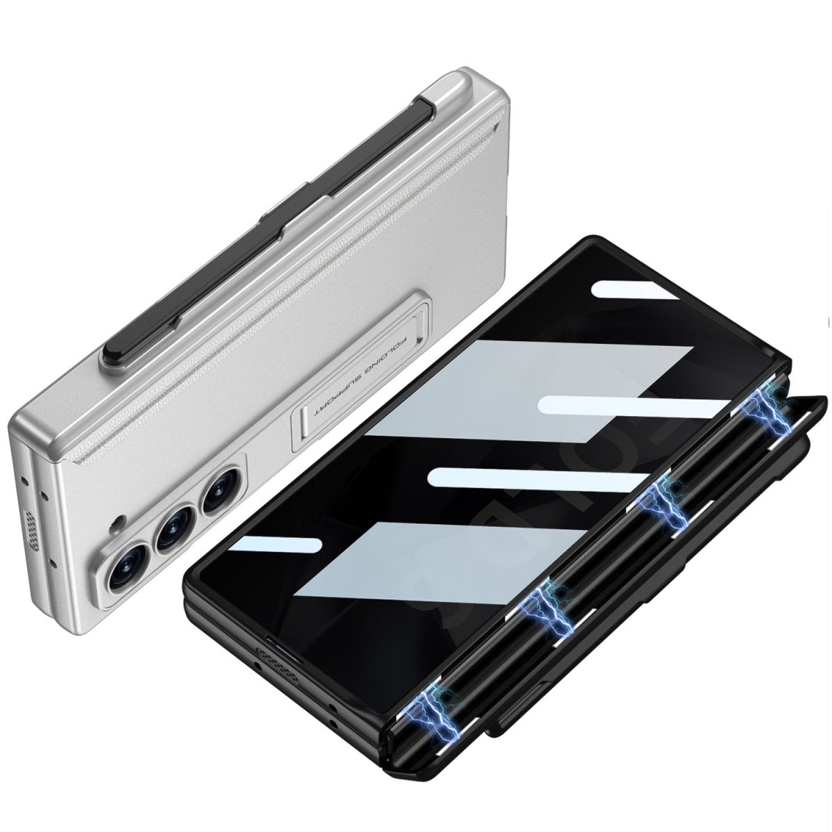 Magnetic Hinge Pen Slot Hidden Bracket All - included Case With Back Screen Protector For Galaxy Z Fold 7/6/5/4/3