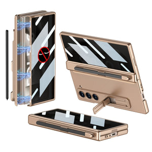 Magnetic Hinge Pen Slot Hidden Bracket All - included Case With Back Screen Protector For Galaxy Z Fold 7/6/5/4/3