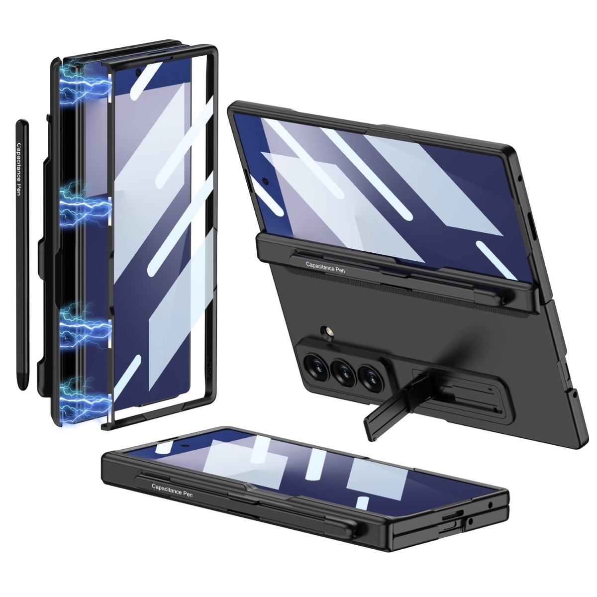 Magnetic Hinge Pen Slot Hidden Bracket All - included Case With Back Screen Protector For Galaxy Z Fold 7/6/5/4/3