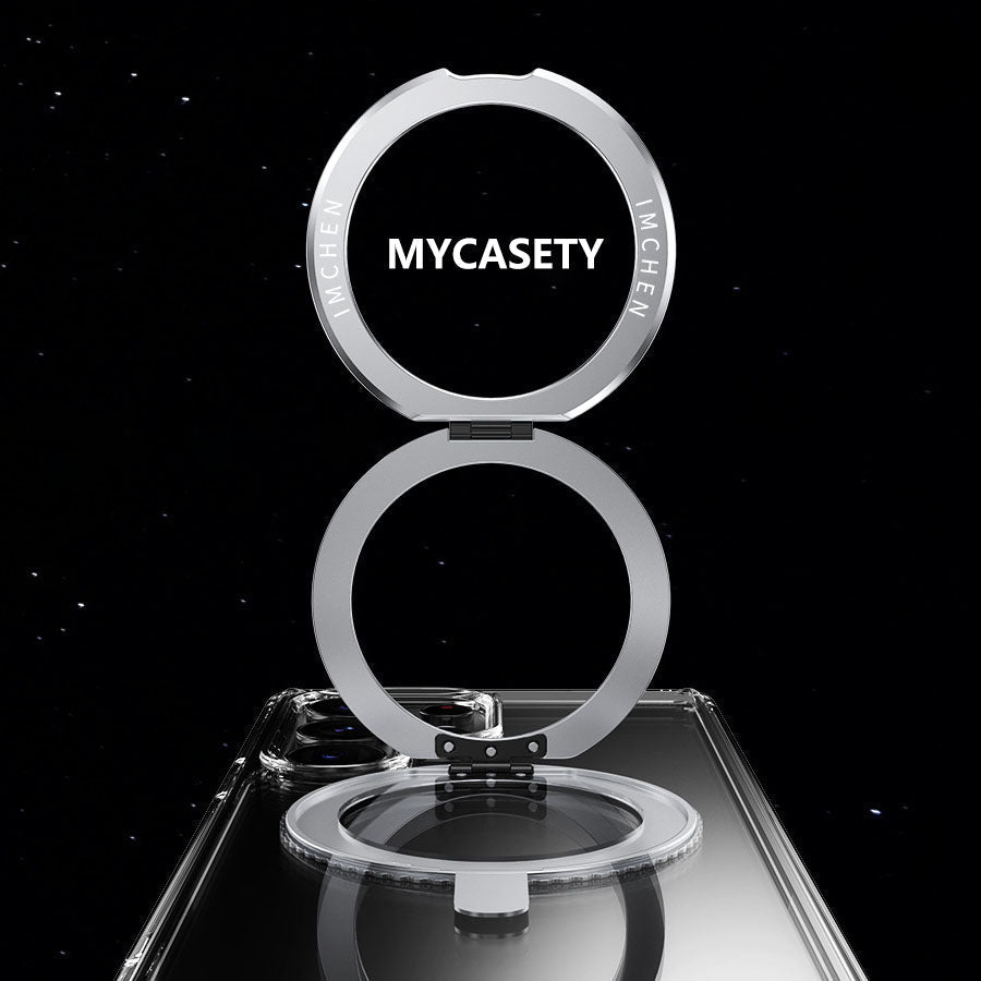 Magnetic Rotating Bracket Clear Phone Case For Galaxy