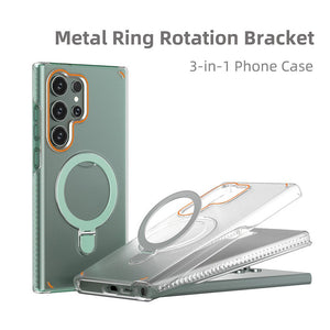 Magnetic Rotating Bracket Clear Phone Case For Galaxy