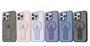 Magsafe Folding Stand Matte Translucent Phone Case For iPhone 16 15 14 Series
