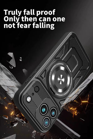 Magsafe Wireless Charging Stand Holder Magnetic Ring Armor Phone Case for iPhone 17 Series