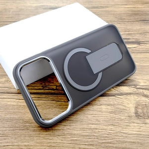 Magsafe Wireless Charging With Stand Shockproof Armor Matte Case For iPhone 17 16 15 14 13 Series
