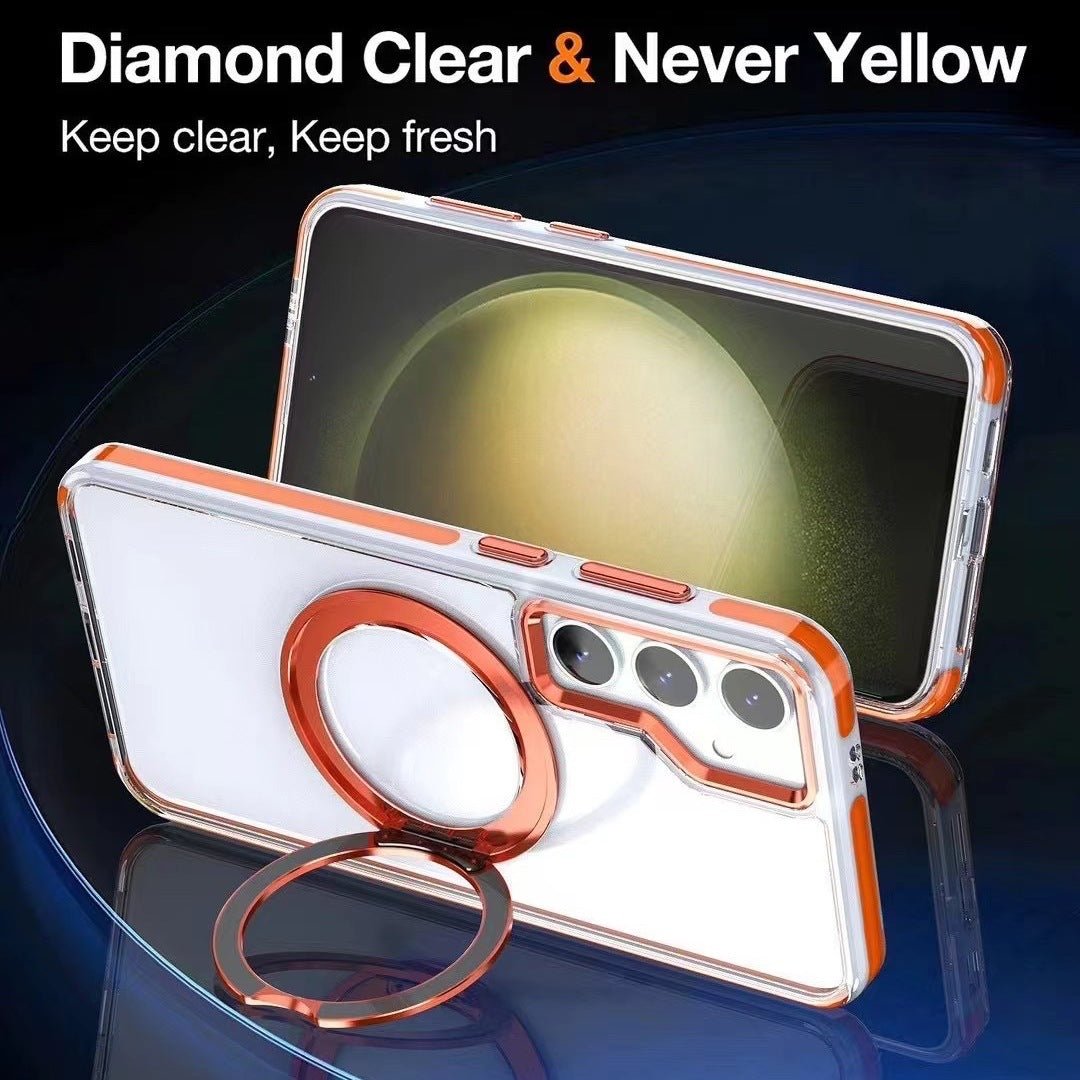 Metal Magnetic Bracket Anti - fall Protective Phone Case For Galaxy