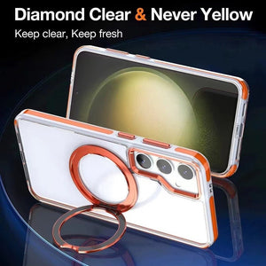 Metal Magnetic Bracket Anti - fall Protective Phone Case For Galaxy