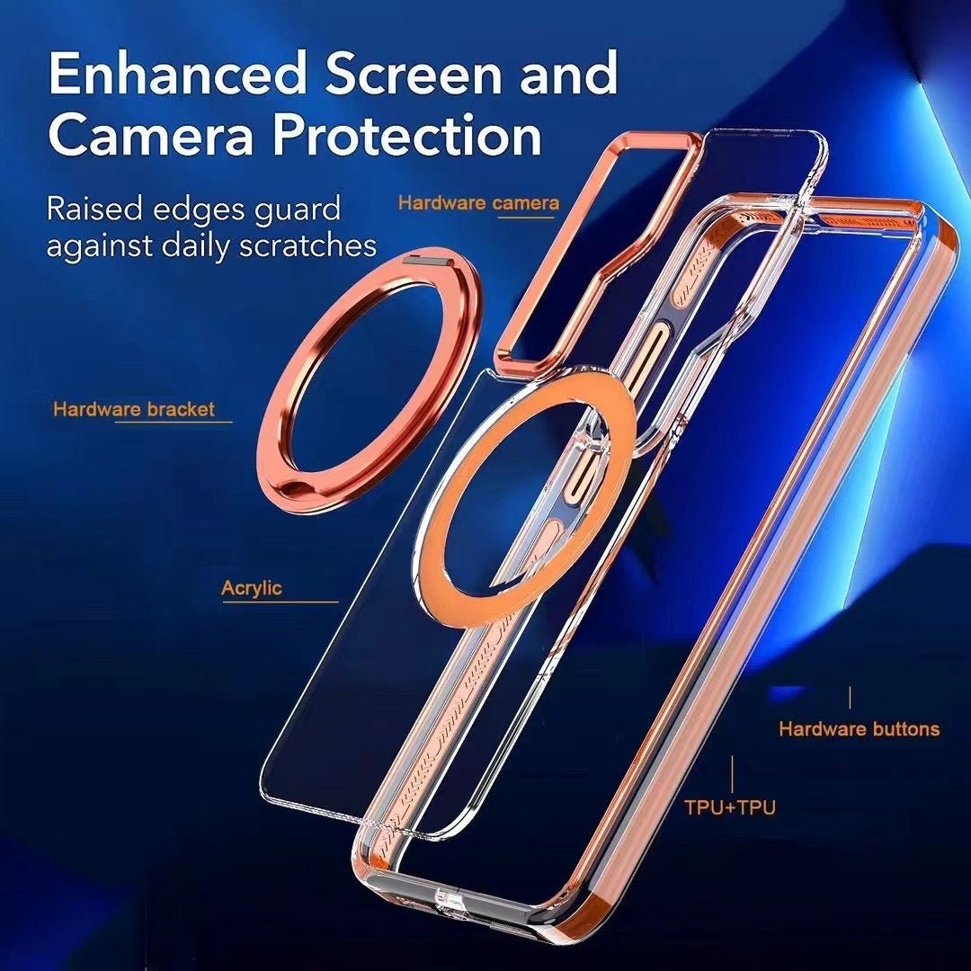 Metal Magnetic Bracket Anti - fall Protective Phone Case For Galaxy