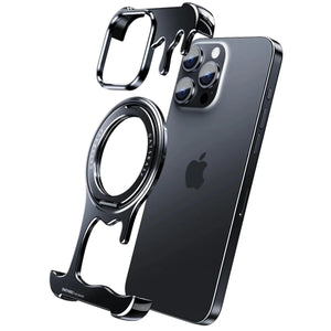 Metal Protective Cell Phone Cover with 360° Rotation Ring Magsafe Phone Case for iPhone 16 Series