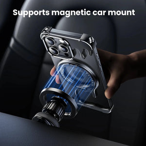 Metal Protective Cell Phone Cover with 360° Rotation Ring Magsafe Phone Case for iPhone 16 Series