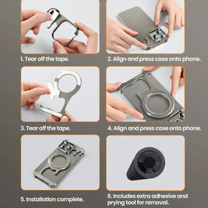 Metal Protective Cell Phone Cover with 360° Rotation Ring Magsafe Phone Case for iPhone 16 Series