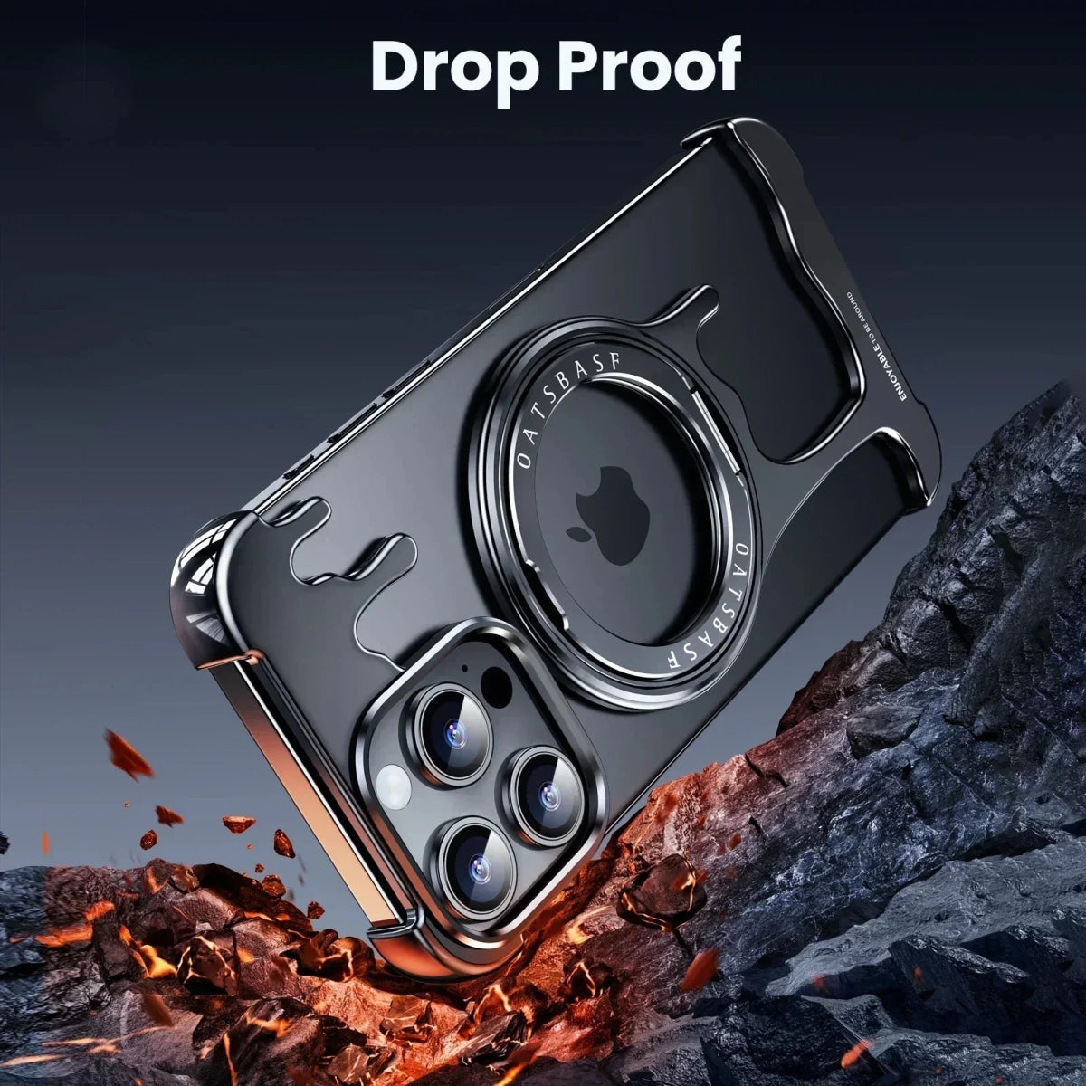 Metal Protective Cell Phone Cover with 360° Rotation Ring Magsafe Phone Case for iPhone 16 Series