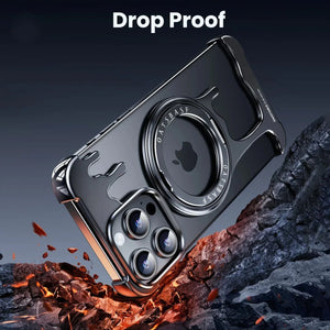 Metal Protective Cell Phone Cover with 360° Rotation Ring Magsafe Phone Case for iPhone 16 Series