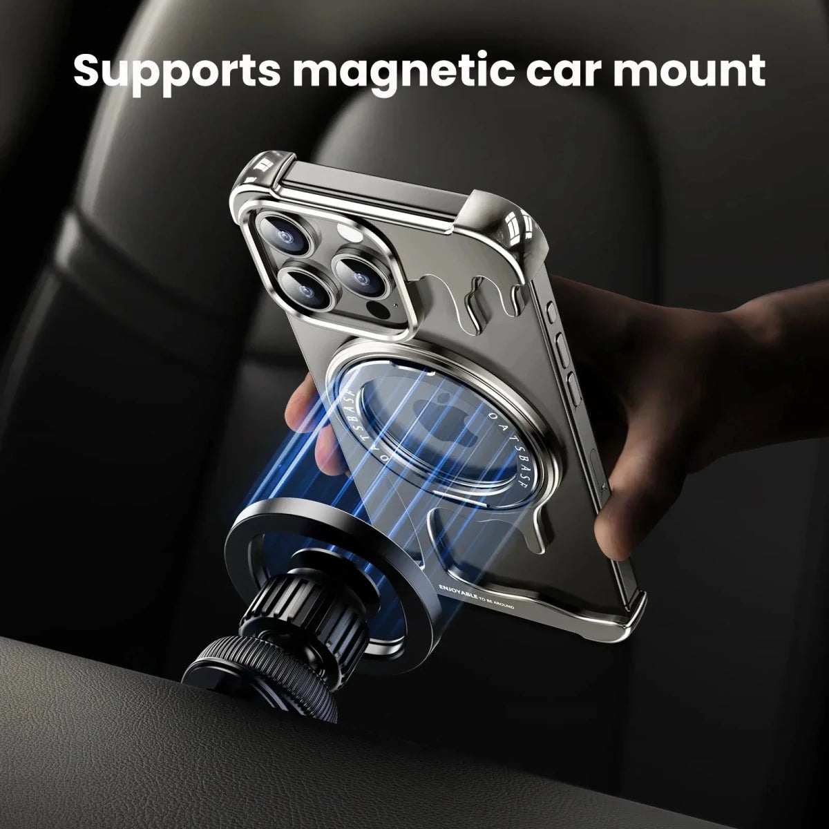 Metal Protective Cell Phone Cover with 360° Rotation Ring Magsafe Phone Case for iPhone 16 Series