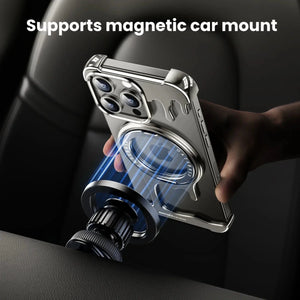 Metal Protective Cell Phone Cover with 360° Rotation Ring Magsafe Phone Case for iPhone 16 Series