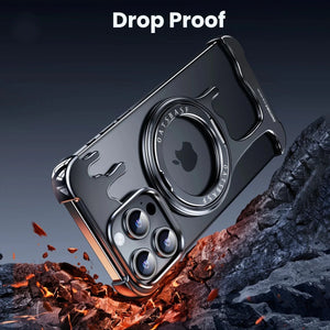 Metal Protective Cell Phone Cover with 360° Rotation Ring Magsafe Phone Case for iPhone 16 Series