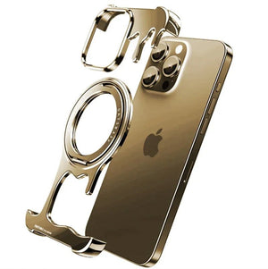 Metal Protective Cell Phone Cover with 360° Rotation Ring Magsafe Phone Case for iPhone 16 Series