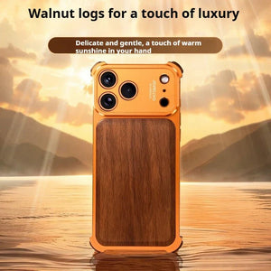 Military - Grade Wooden Shockproof Magsafe Frameless Wireless Charging Case for iPhone 17 Series