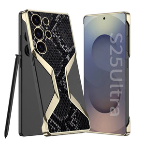 Python Pattern Leather Shockproof Phone Case For Galaxy S25 Ultra