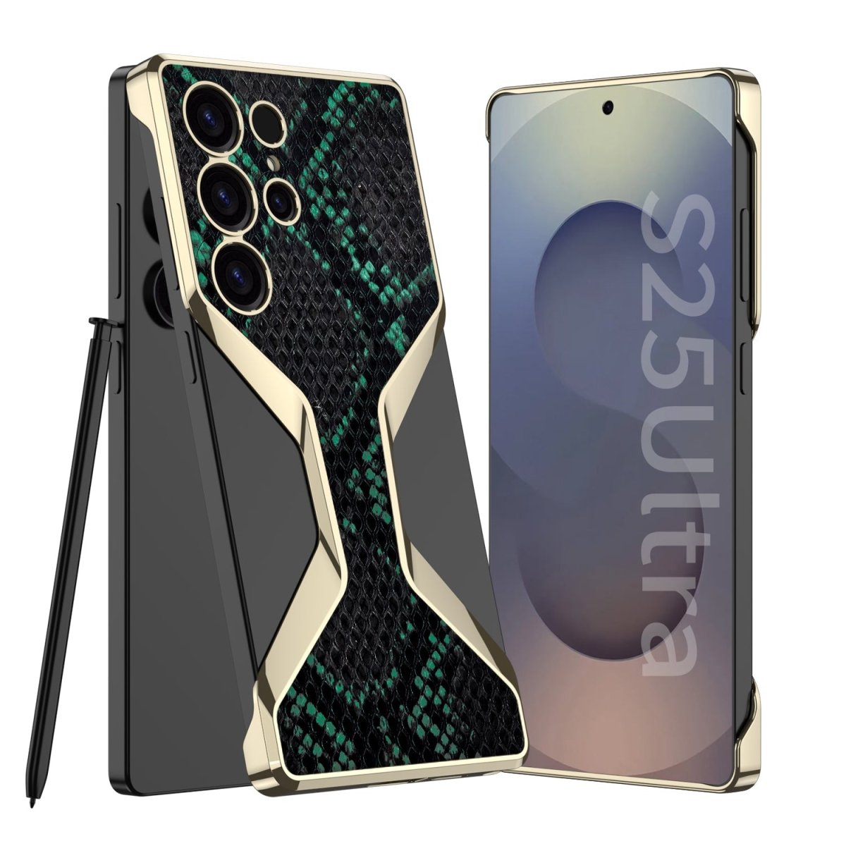 Python Pattern Leather Shockproof Phone Case For Galaxy S25 Ultra