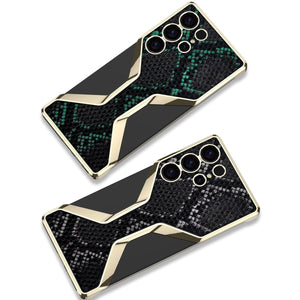 Python Pattern Leather Shockproof Phone Case For Galaxy S25 Ultra