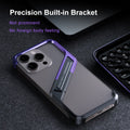 S - shaped Aluminum Alloy Hidden Stand Rimless Case For iPhone 16 15 14 Series