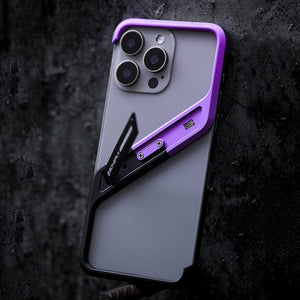 S - shaped Aluminum Alloy Hidden Stand Rimless Case For iPhone 16 15 14 Series
