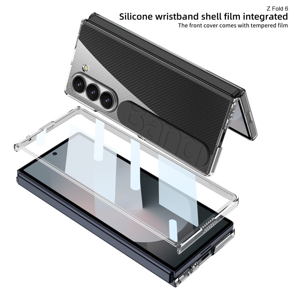 Shockproof Phone Case With Screen Protector & Wristband For Galaxy Z Fold 7/6/5/4