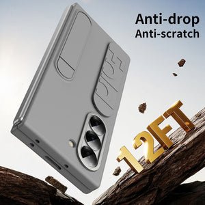 Shockproof Phone Case With Wristband Bracket Back For Galaxy Z Fold 7/6/5/4 With Screen Glass Protector