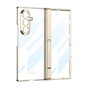 Transparent Magnetic Hinge Bracket Shockproof Phone Case With Screen Protector For Galaxy Z Fold 6/7