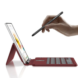 Wireless Leather Keyboard With Bluetooth Mouse And Stylus For Galaxy Z Fold