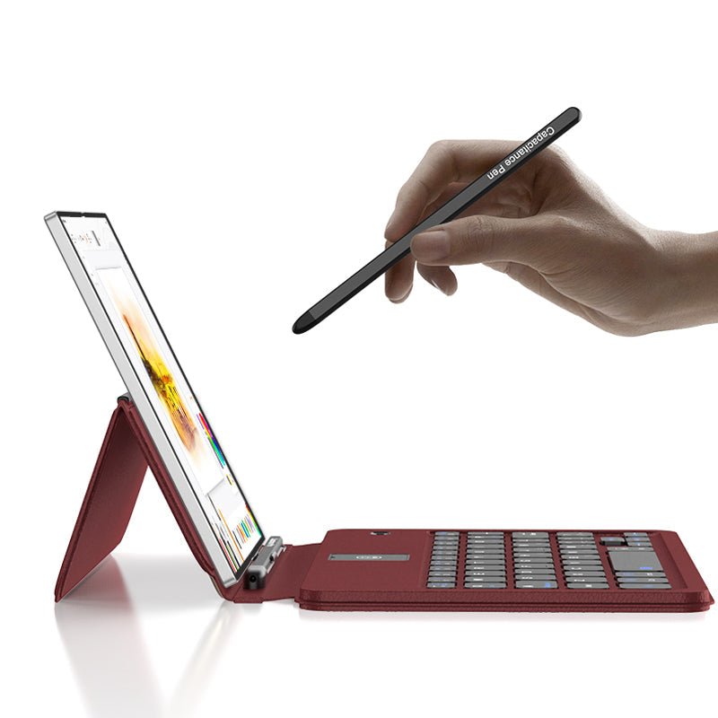 Wireless Leather Keyboard With Bluetooth Mouse And Stylus For Galaxy Z Fold