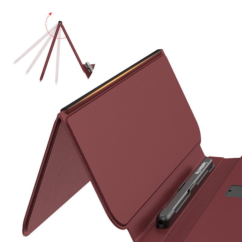 Wireless Leather Keyboard With Bluetooth Mouse And Stylus For Galaxy Z Fold