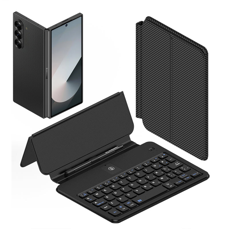 Wireless Leather Keyboard With Bluetooth Mouse And Stylus For Galaxy Z Fold