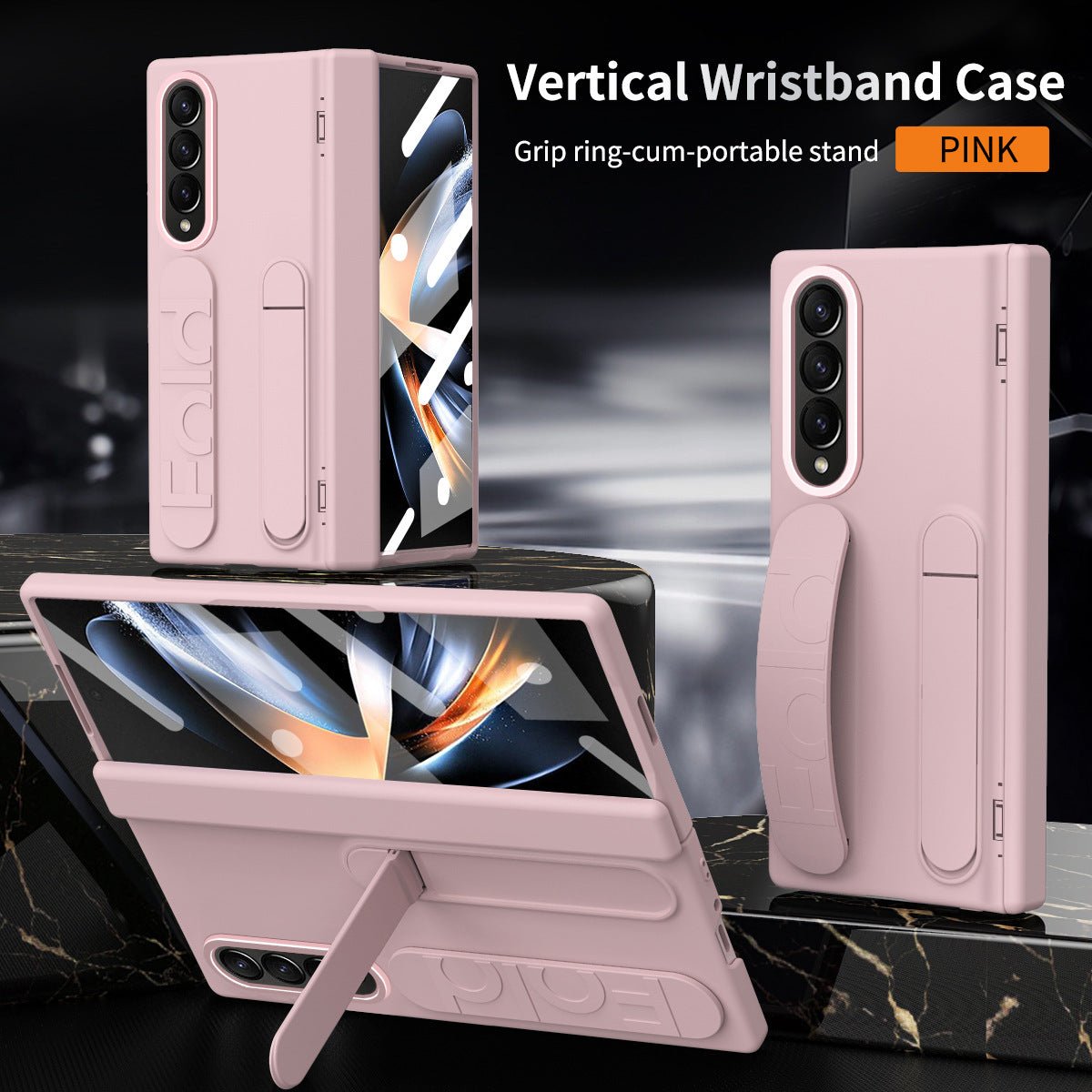 Wristband Holder Higne Shockproof Phone Case With Screen Protector For Galaxy Z Fold 7/6/5/4/3
