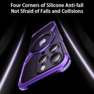 Z - shaped Aluminum Alloy 360 Rotation Ring Case For iPhone 16 15 14 Series